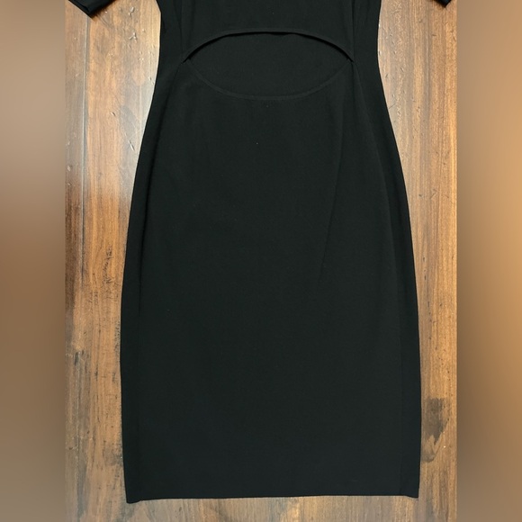 Theory Dress Open Back Narlissa Prosecco Size Large Black Knit Minimalist Sexy - Picture 5 of 16